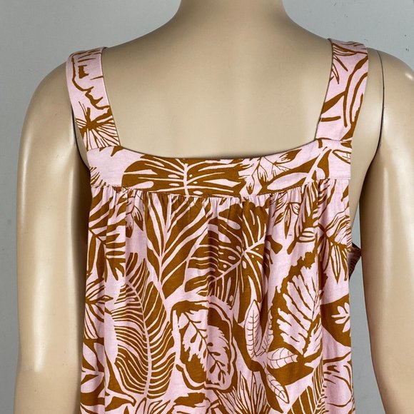 UGG Koolaburra Tropical Leaf Leaves Print Pink Brown Women's L Lounge Dress - Picture 6 of 6